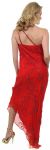 One Shoulder Prom Dress with Beaded Miniature Flowers back in Red